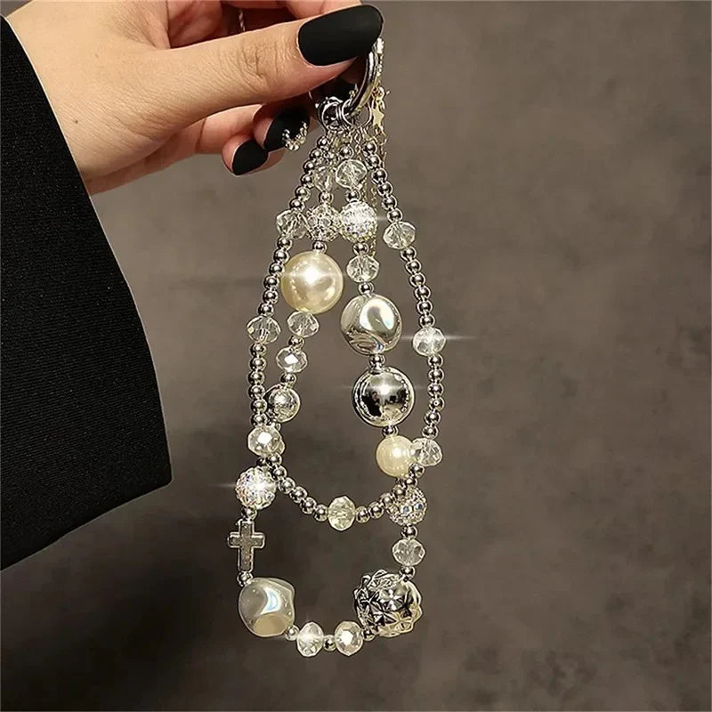 Decorative Rhinestone Beads Phone Charm
