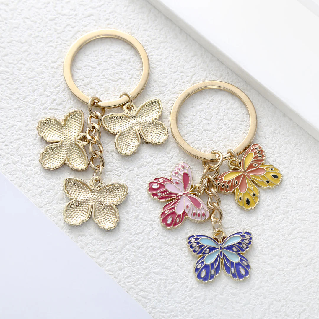 Cute Trio Butterfly Wing Key Chain