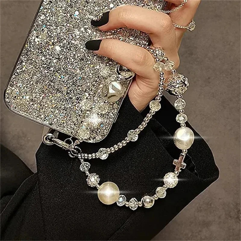 Decorative Rhinestone Beads Phone Charm