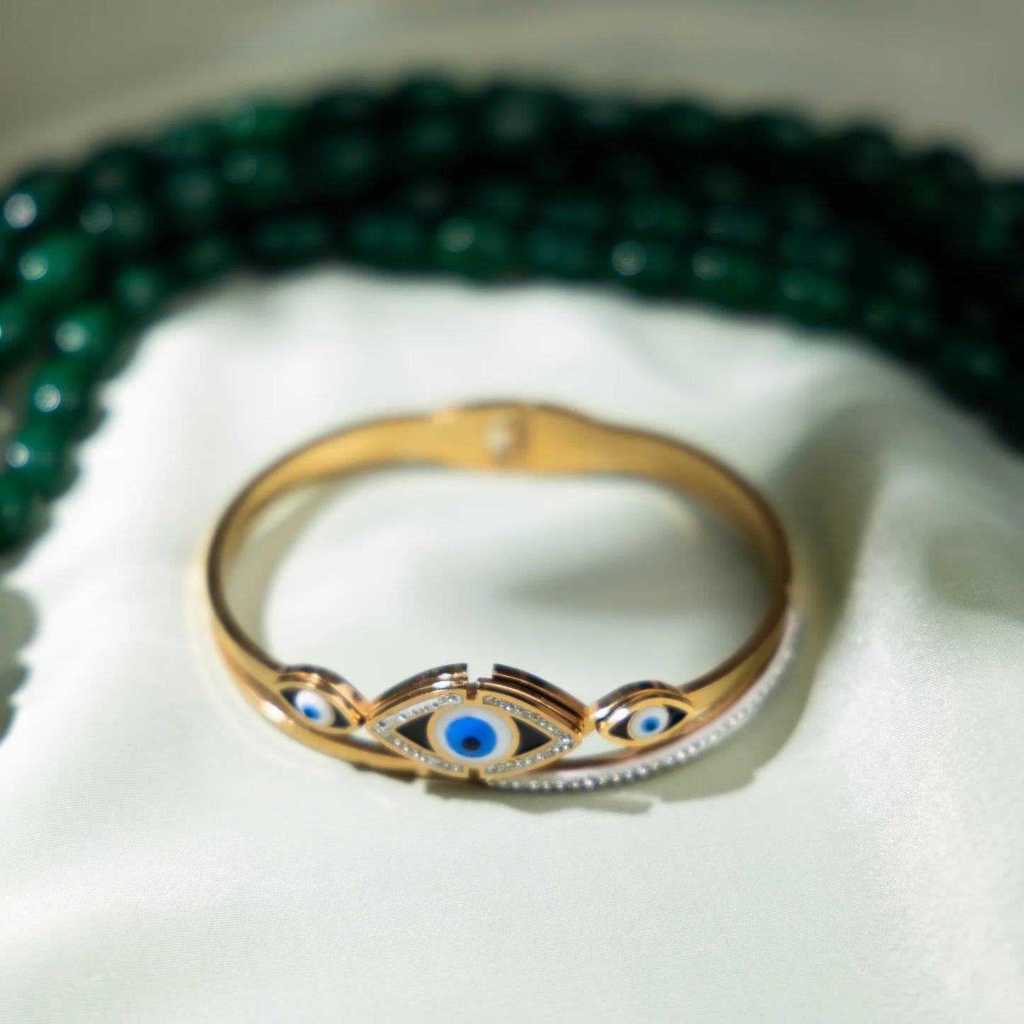 Gold-Plated Evil Eye With Ad Bracelet