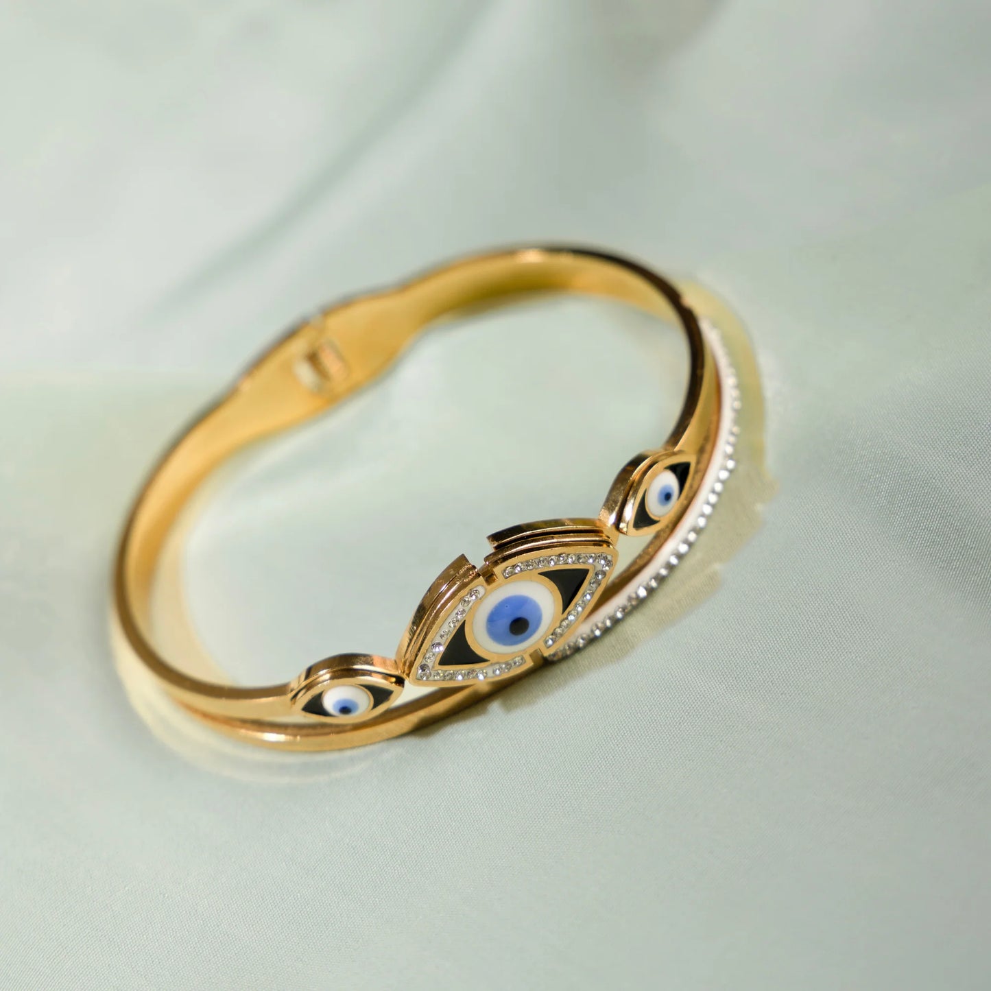 Gold-Plated Evil Eye With Ad Bracelet