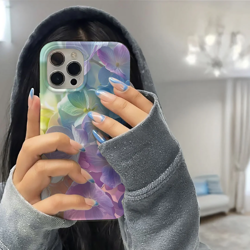 Multi Colour French Hydrangea Flower Phone Case - iPhone