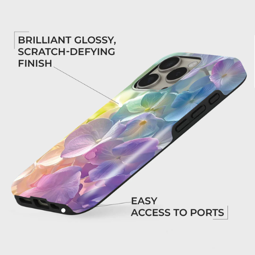 Multi Colour French Hydrangea Flower Phone Case - iPhone