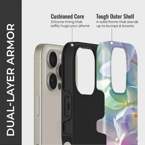 Multi Colour French Hydrangea Flower Phone Case - iPhone