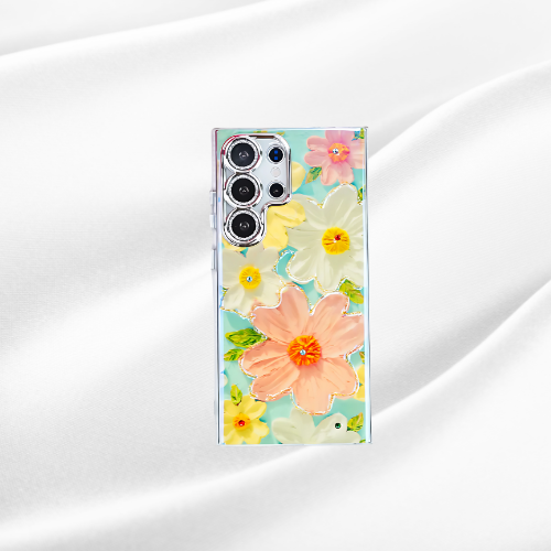 Luxury Colourful Oil Painting Flower Case - Samsung