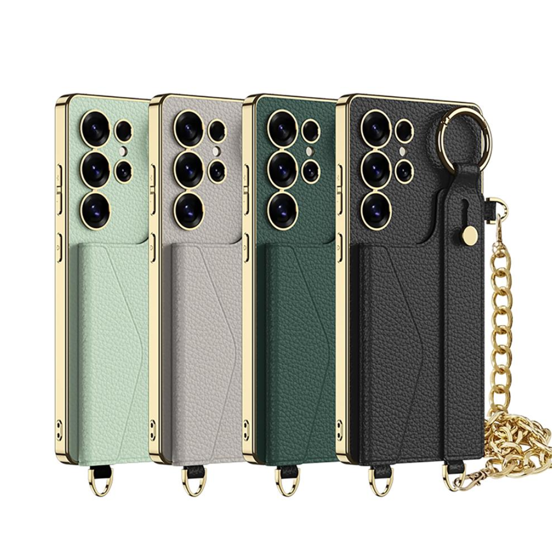 Luxury Antic Designer Leather Wallet Phone Case- Samsung