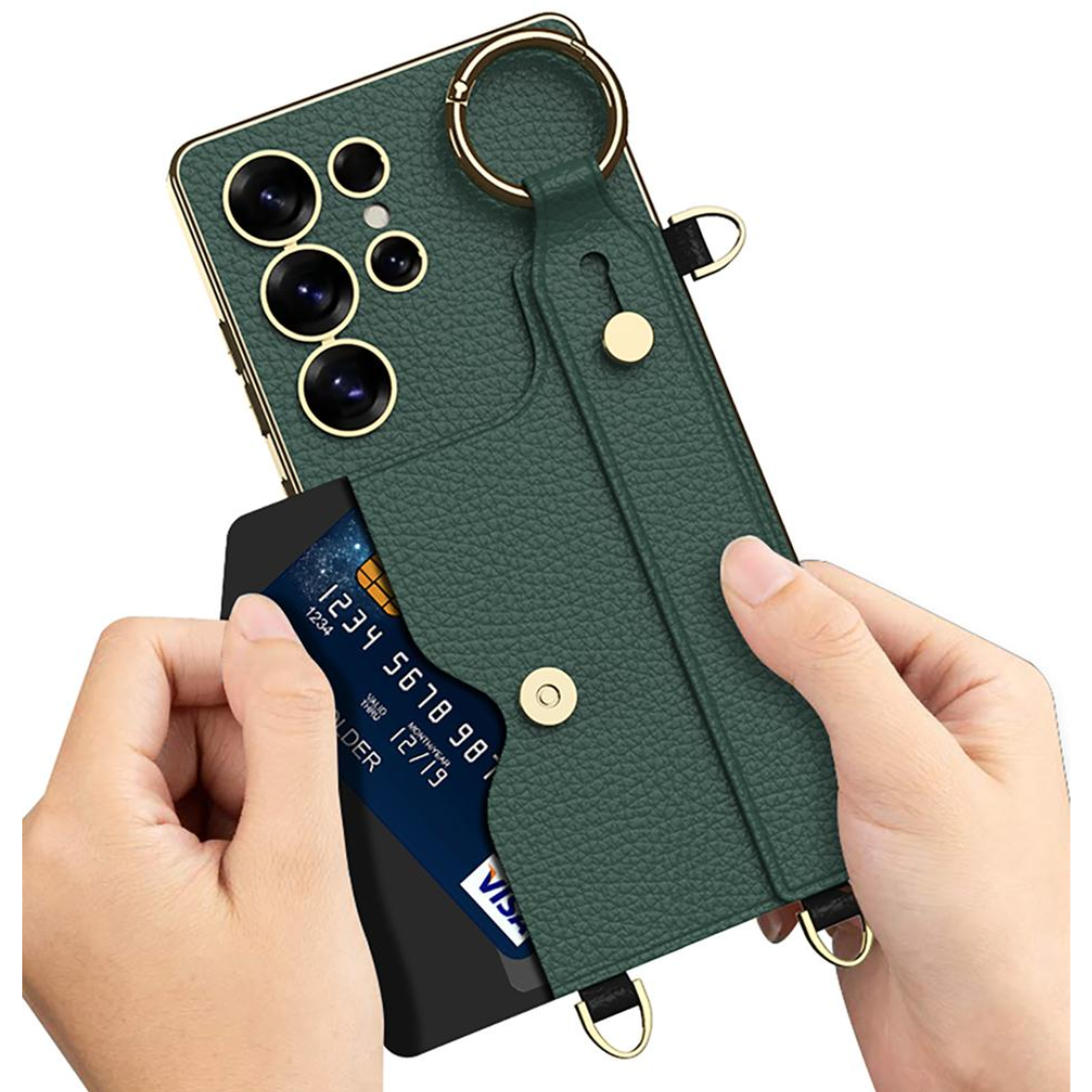 Luxury Antic Designer Leather Wallet Phone Case- Samsung
