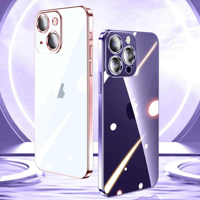 IPHONE 14 SERIES ELECTROPLATING CASE WITH LENS PROTECTION