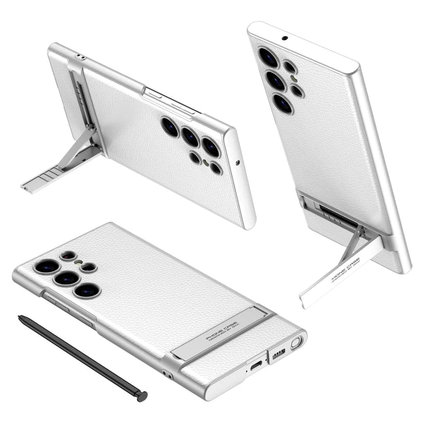 Luxury Leather Side Stand Case For Galaxy S23 Ultra