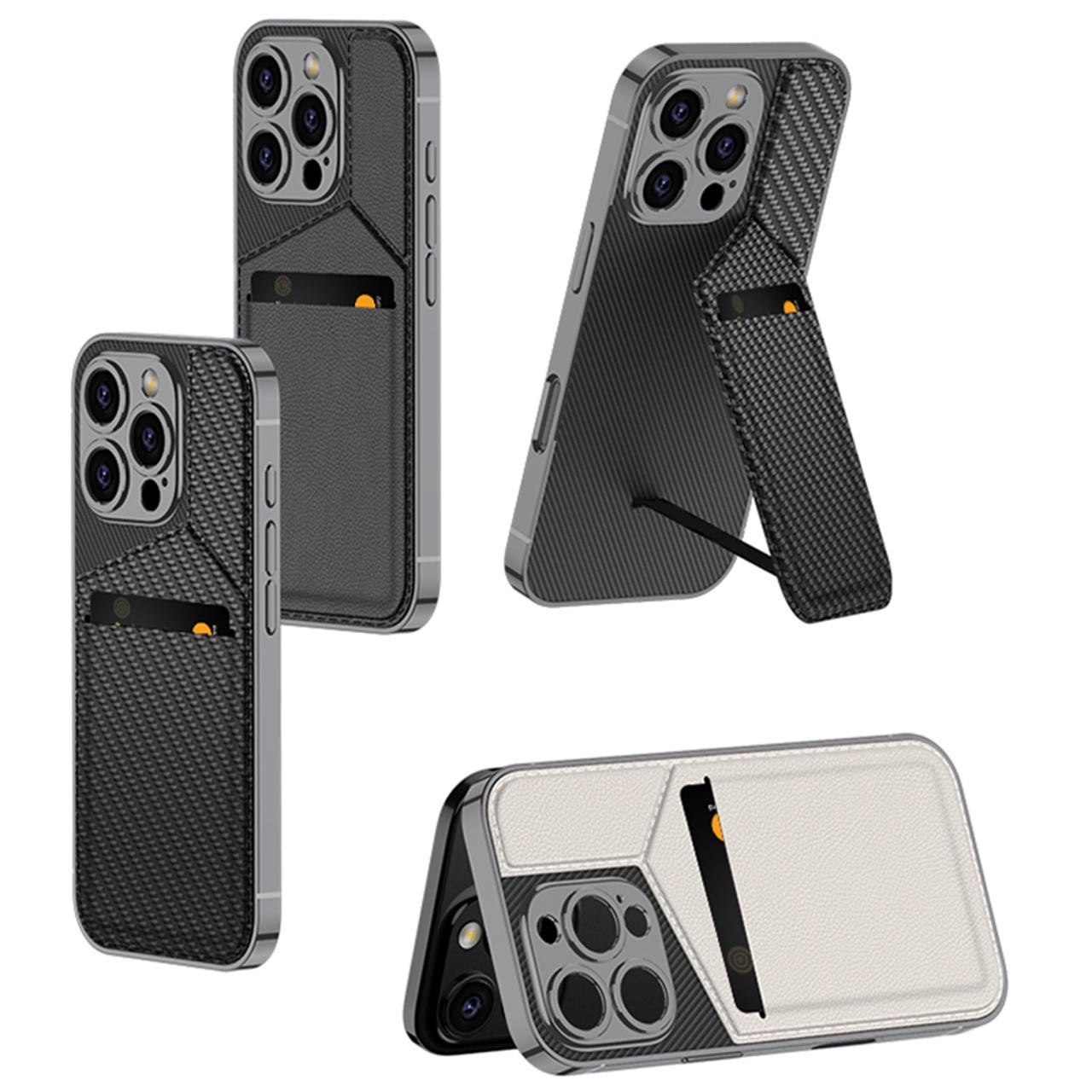 Ultra Thin Leather Card Holder and Magnetic Bracket With Kickstand Case- iPhone