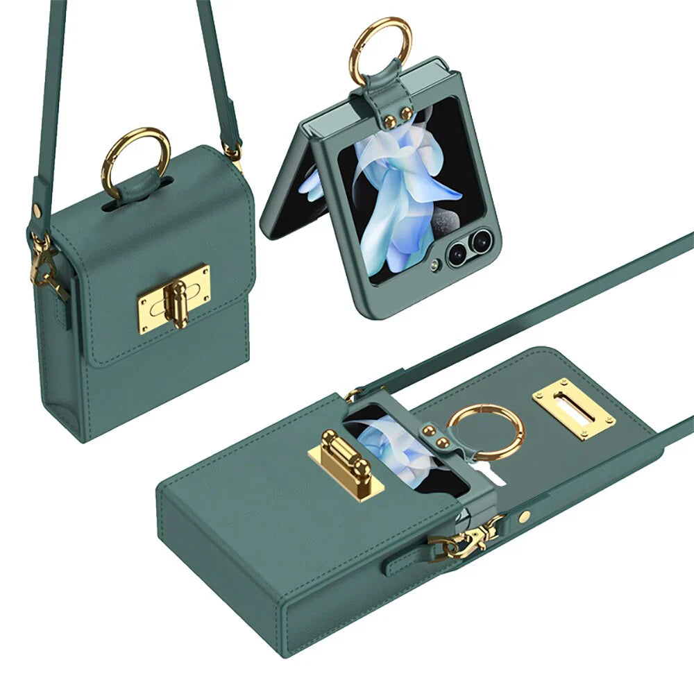 Leather Cross Bag Case For Galaxy Z FLIP 5