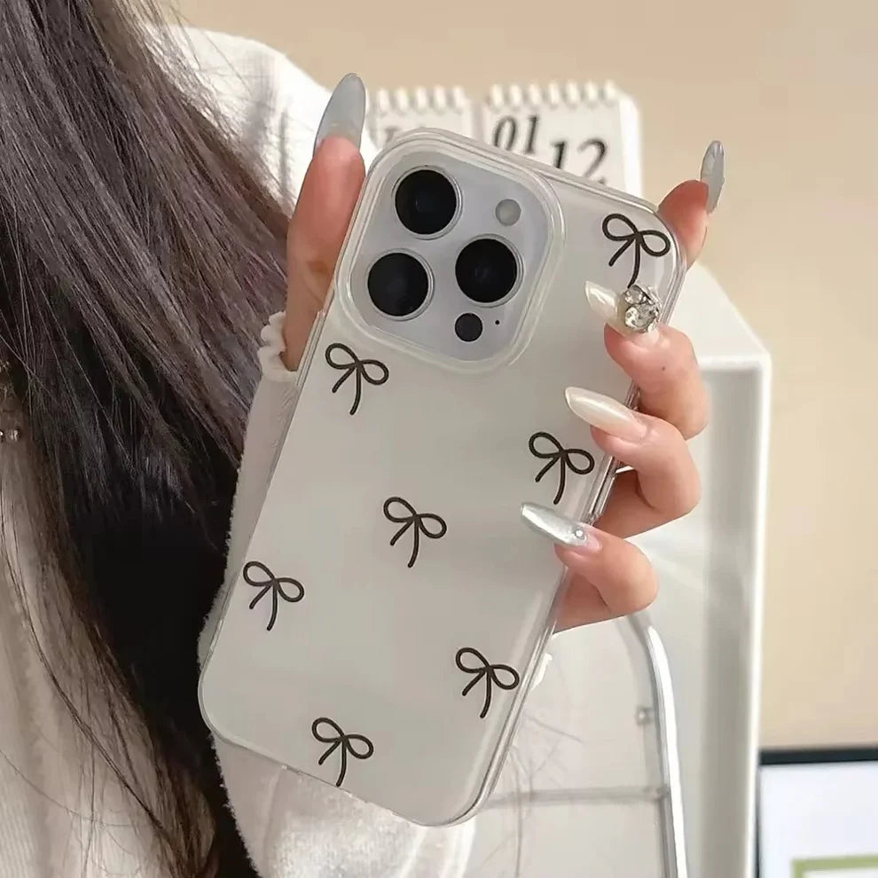 Minimal Bow Doddle Clear Phone Case - iPhone