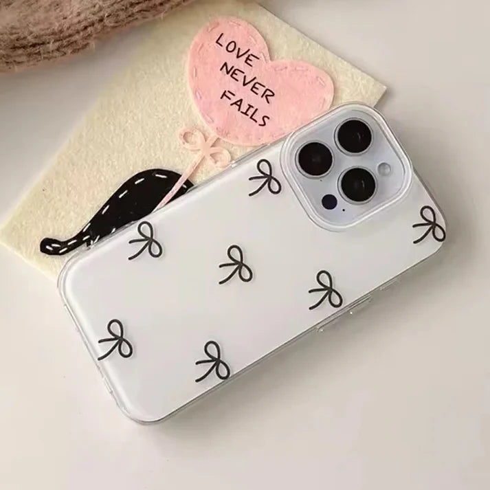 Minimal Bow Doddle Clear Phone Case - iPhone