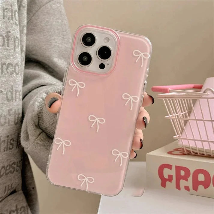 Minimal Bow Doddle Clear Phone Case - iPhone