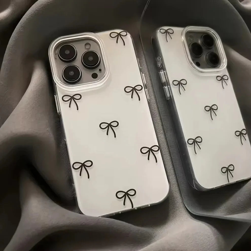 Minimal Bow Doddle Clear Phone Case - iPhone