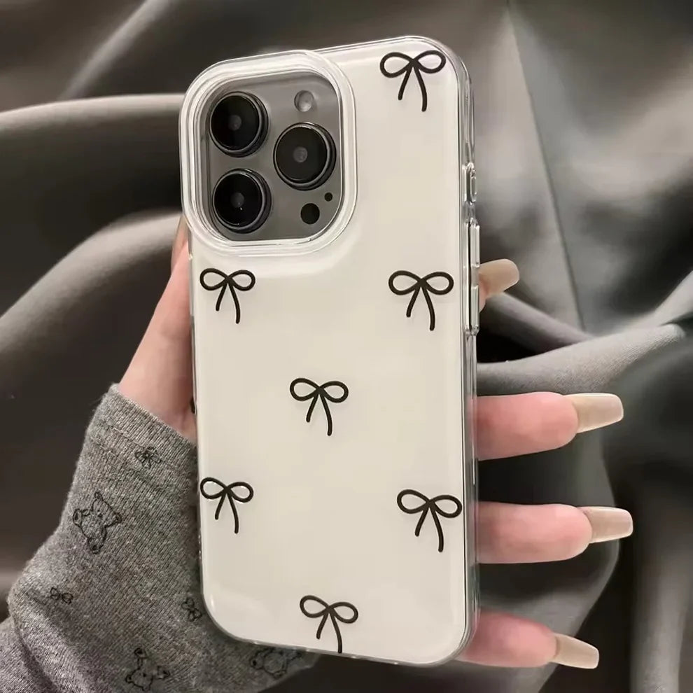 Minimal Bow Doddle Clear Phone Case - iPhone