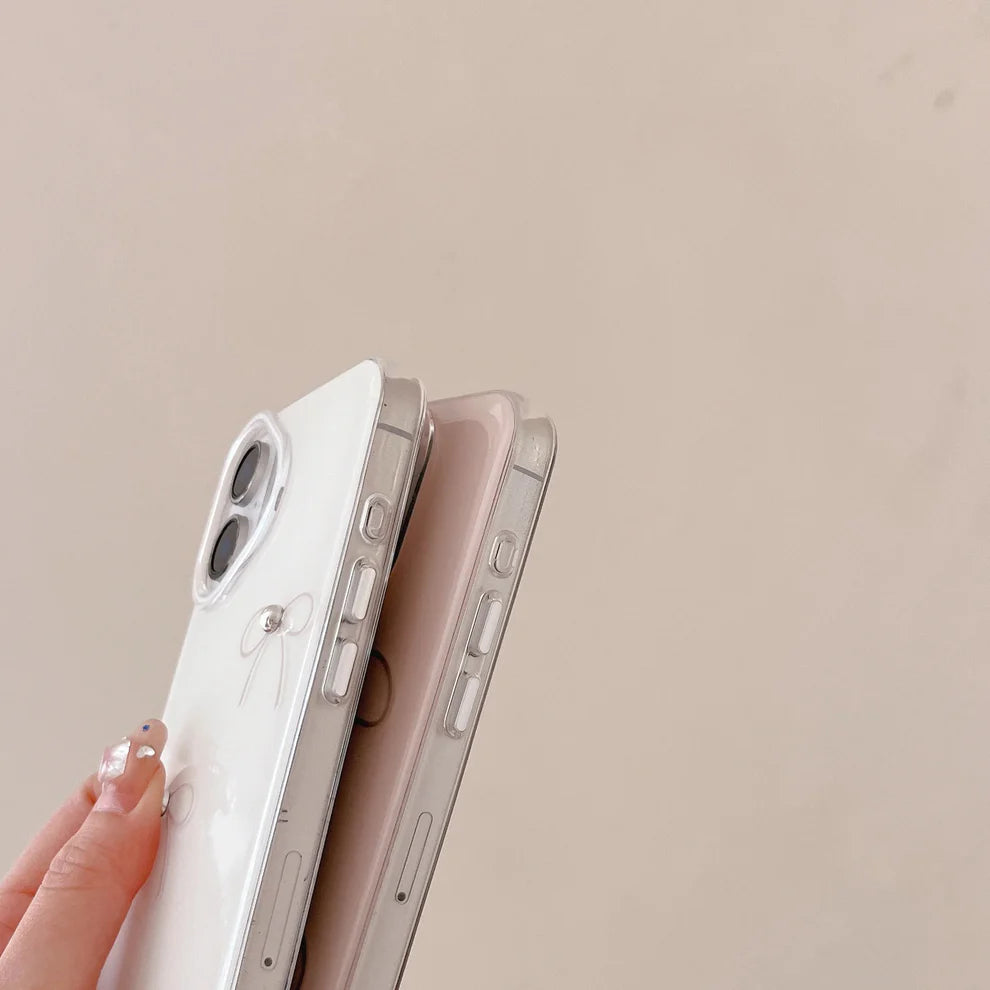 Minimal Bow Doddle Clear Phone Case - iPhone