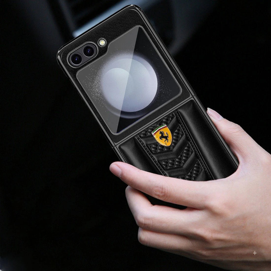 Ferrari Carbon Premium Leather Fibre Back Case For Galaxy Z Flip 5