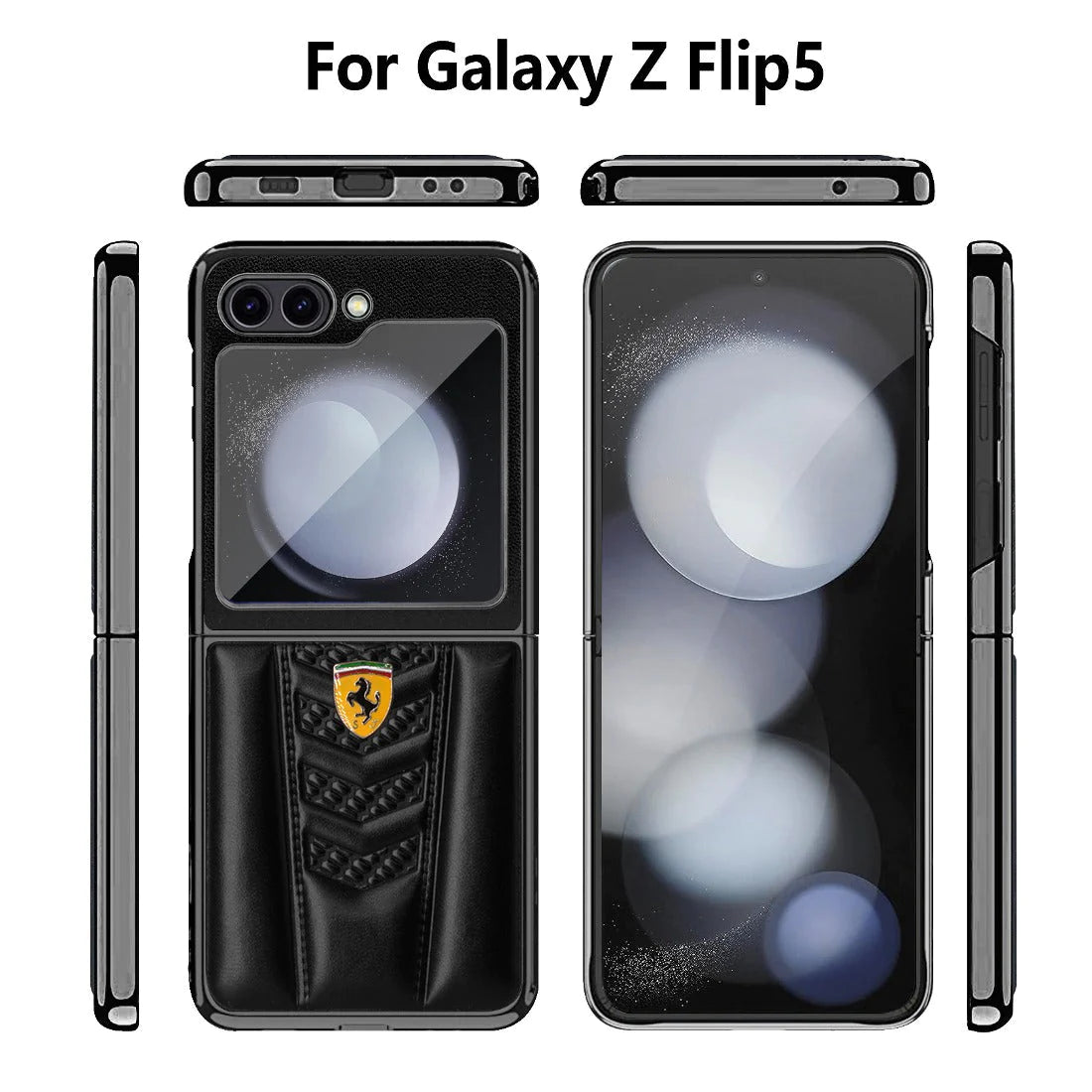 Ferrari Carbon Premium Leather Fibre Back Case For Galaxy Z Flip 5