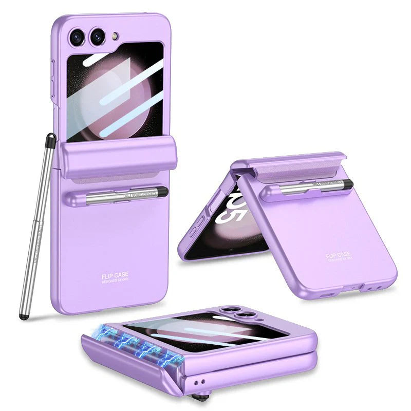 All-Inclusive Shell Folding Hinge Pen Slot Case Galaxy Z Flip 5