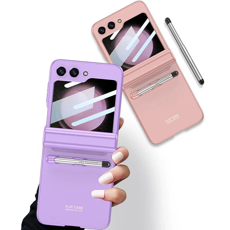 All-Inclusive Shell Folding Hinge Pen Slot Case Galaxy Z Flip 5