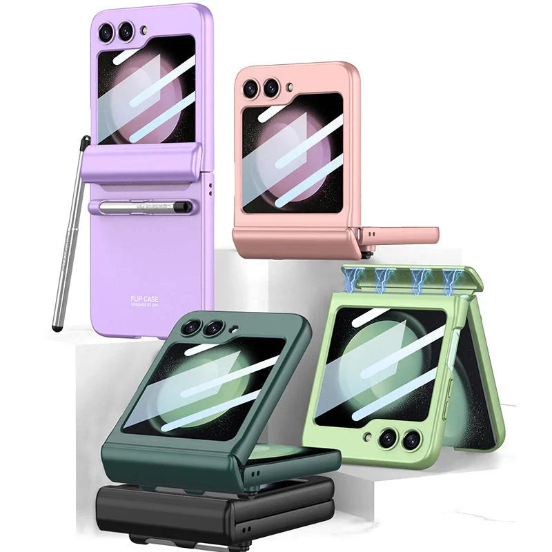 All-Inclusive Shell Folding Hinge Pen Slot Case Galaxy Z Flip 5