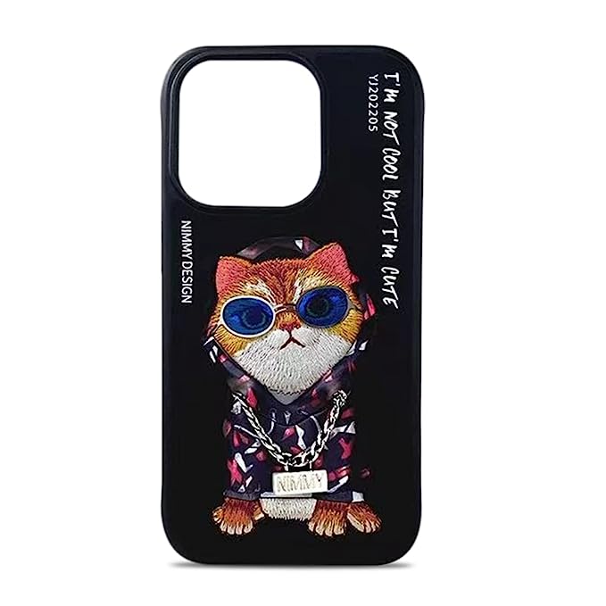 Nimmy Design Embroidery Cute Cat Series - iPhone 15 Series Case
