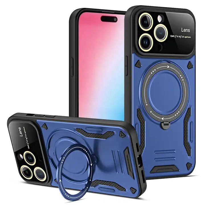 Multifunctional Magnetic Lens Protect Holder case for iPhone 15 Pro max