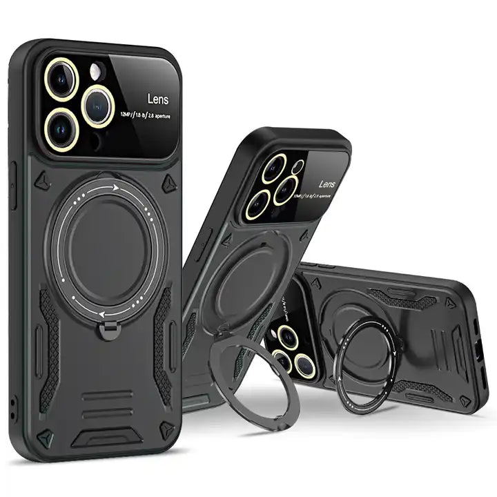 Multifunctional Magnetic Lens Protect Holder case for iPhone 15 Pro max