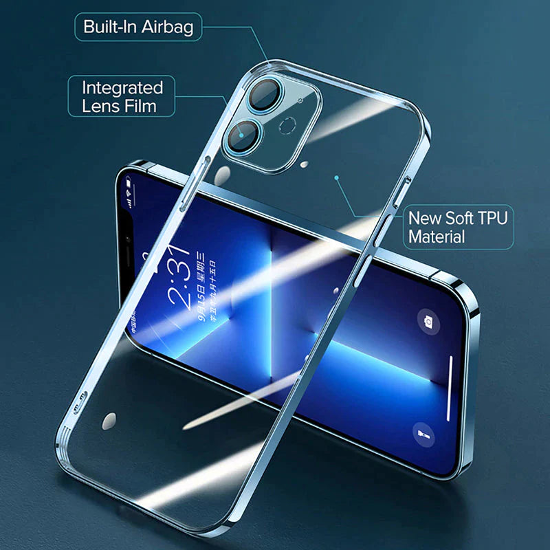 iPhone 12 Series Electroplating Silicone Transparent Glitter Case