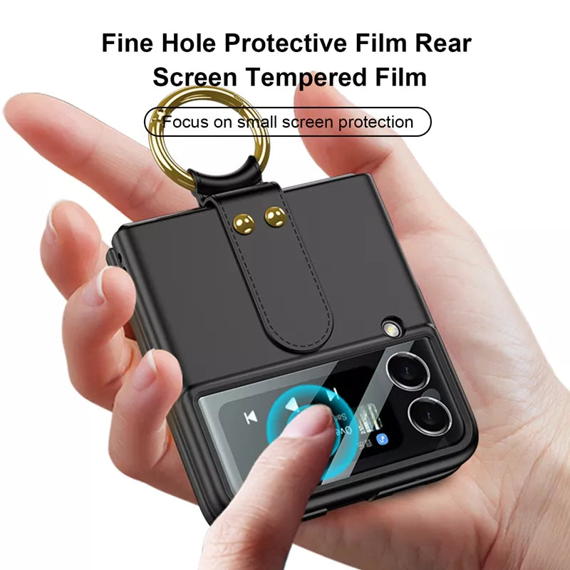 Shock-resistant Hard with Metal Ring Case For Samsung Galaxy Z Flip 3