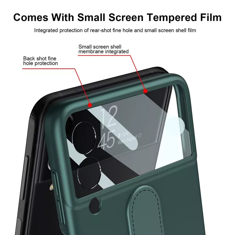 Shock-resistant Hard with Metal Ring Case For Samsung Galaxy Z Flip 3