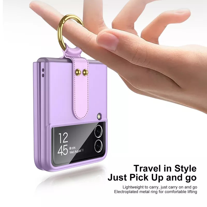 Shock-resistant Hard with Metal Ring Case For Samsung Galaxy Z Flip 3