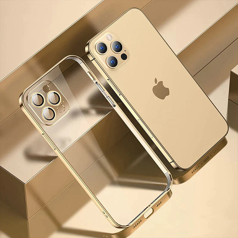 iPhone 14 Series Electroplating Silicone Transparent Glitter Case