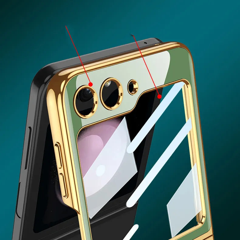 Samsung Galaxy Z Flip 5 Deer Pattern Glass Case