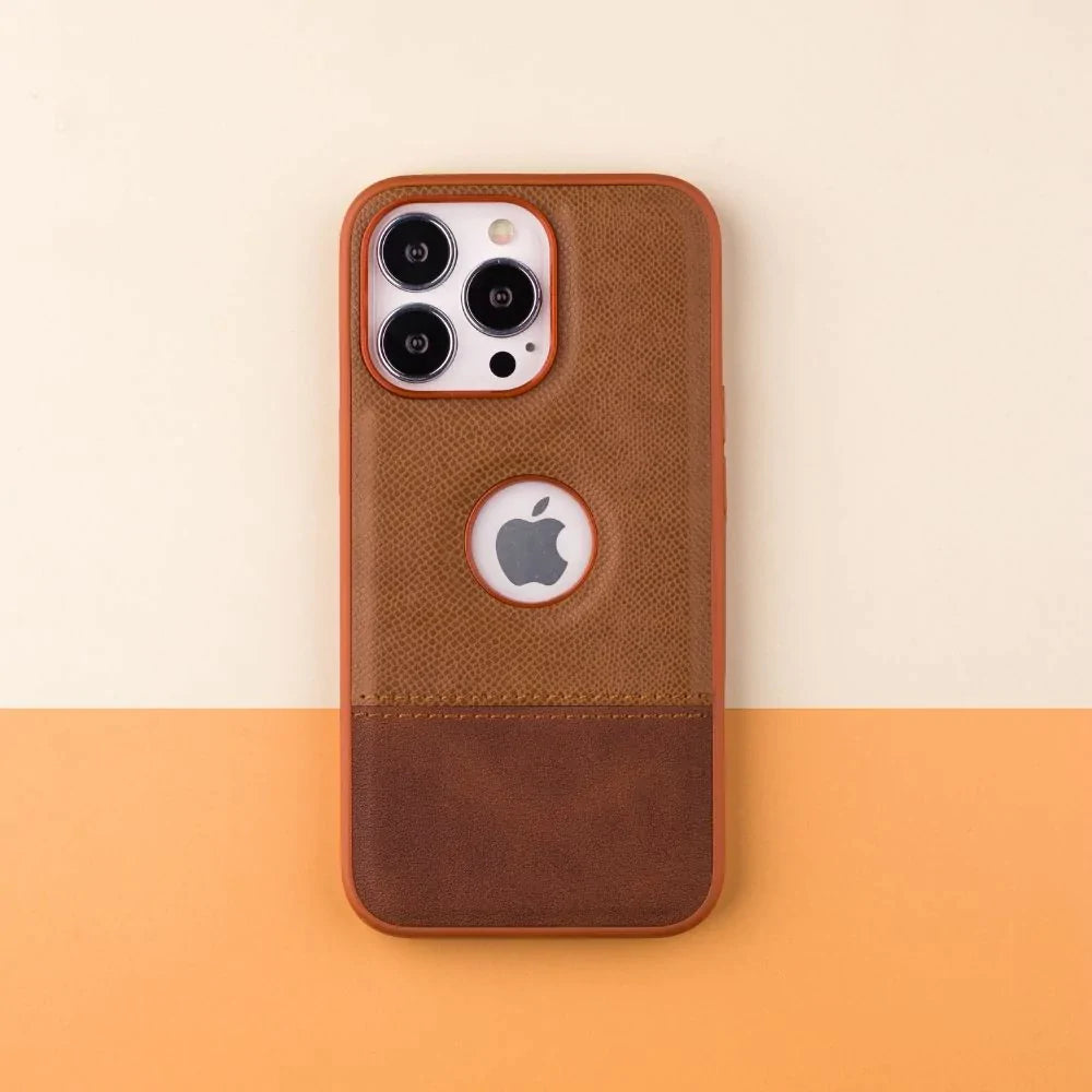 HBD Luxury Logo Cut Leather Case For iPhone 13 Series
