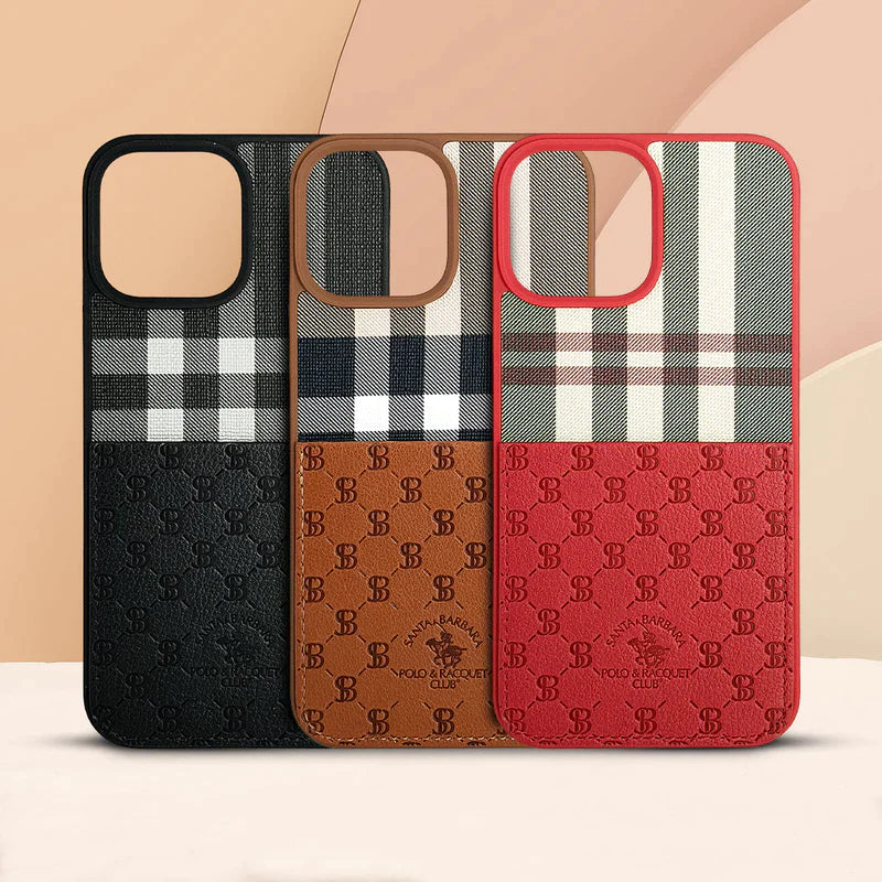 Santa Barbara Polo Club Genuine Leather Back Case/Cover For iPhone 14 Series