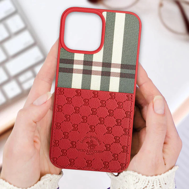 Santa Barbara Polo Club Genuine Leather Back Case/Cover For iPhone 14 Series