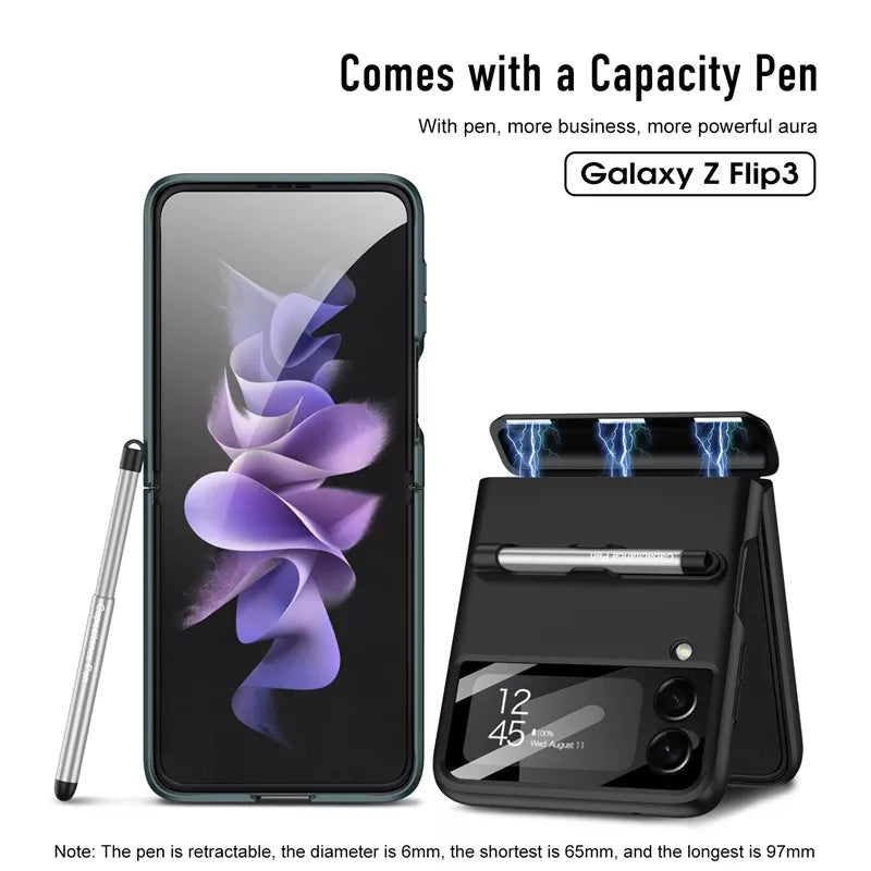 Magnetic Hard PC Matte Shockproof Protective Back Cover with Pen Slots