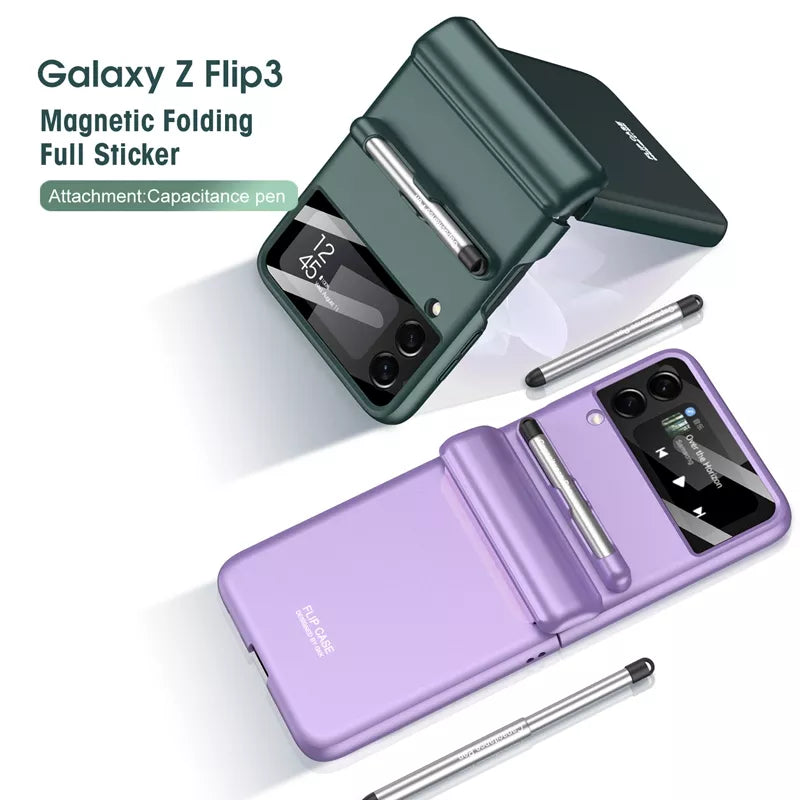 Magnetic Hard PC Matte Shockproof Protective Back Cover with Pen Slots