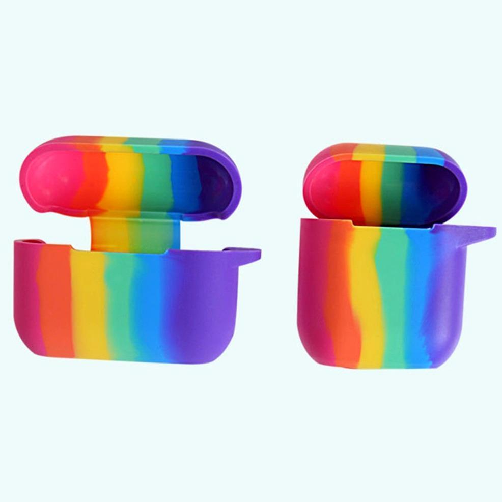 Rainbow Liquid Silicone Earbuds Case