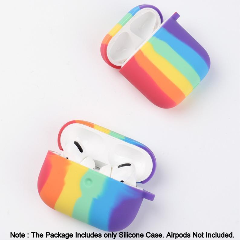 Rainbow Liquid Silicone Earbuds Case