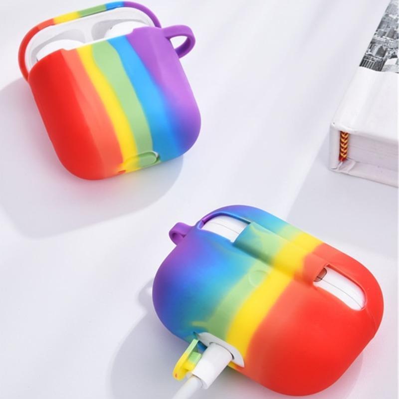 Rainbow Liquid Silicone Earbuds Case