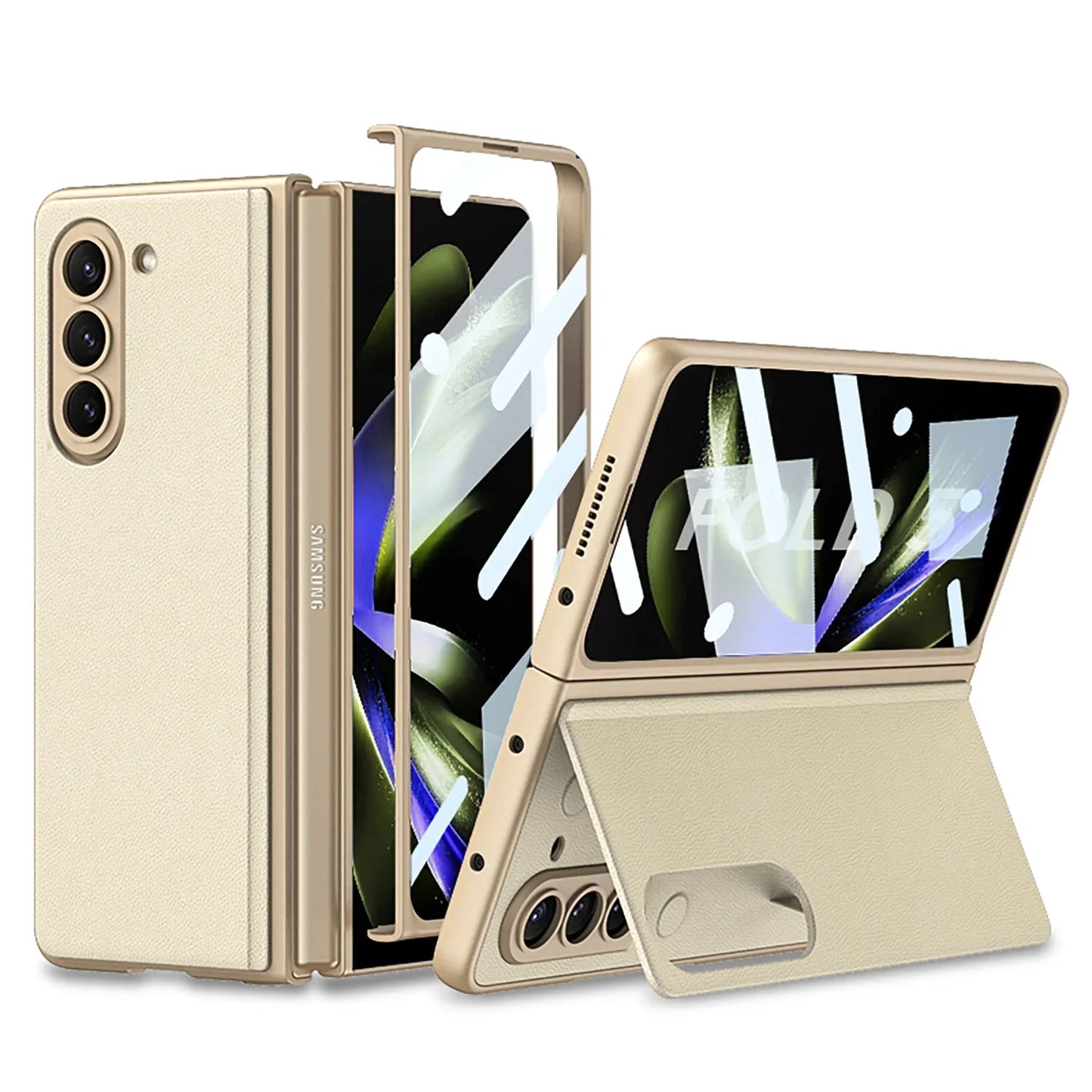 ULTRA THIN LEATHER CASE WITH BRACKET FOR GALAXY Z FOLD 5