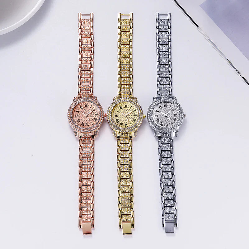 Classic Golden Diamond Wrist Watch