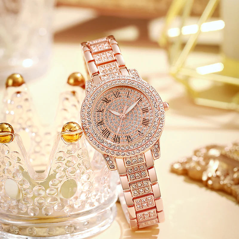 Classic Golden Diamond Wrist Watch