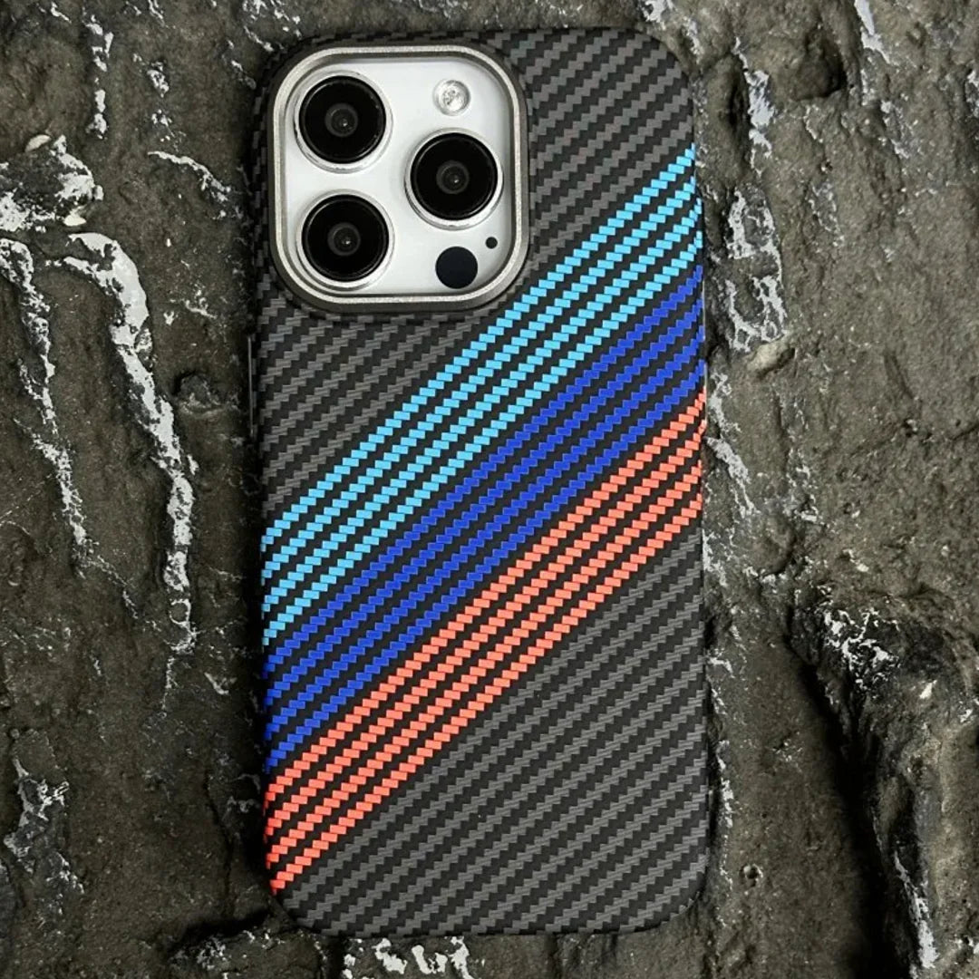 Carbon Hazzel Fiber Stripes Case