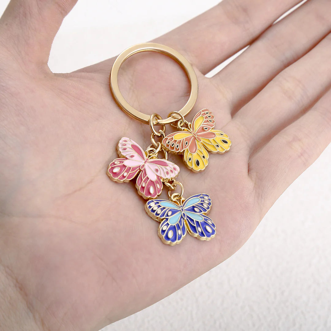 Cute Trio Butterfly Wing Key Chain
