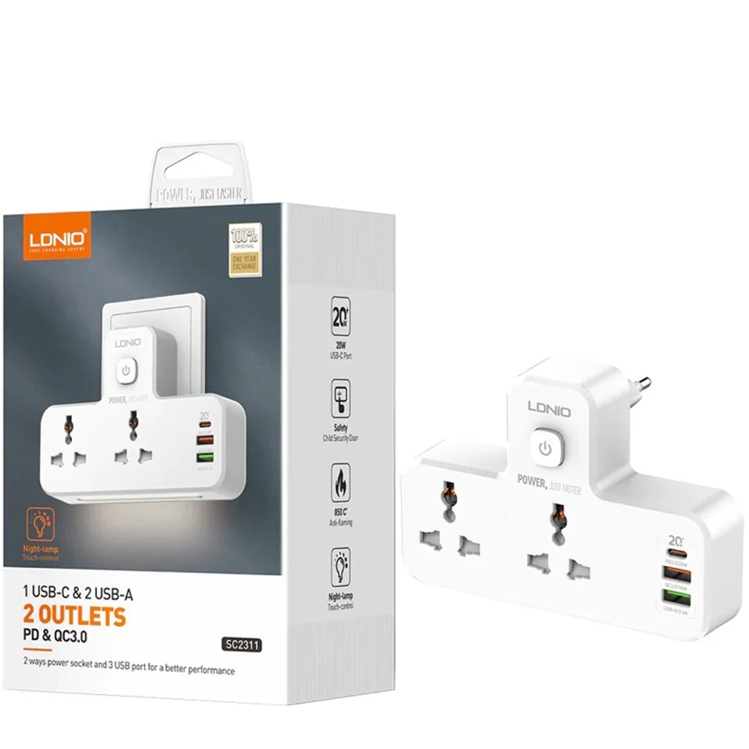 LDNIO - Universal Power Socket With Night Lamp