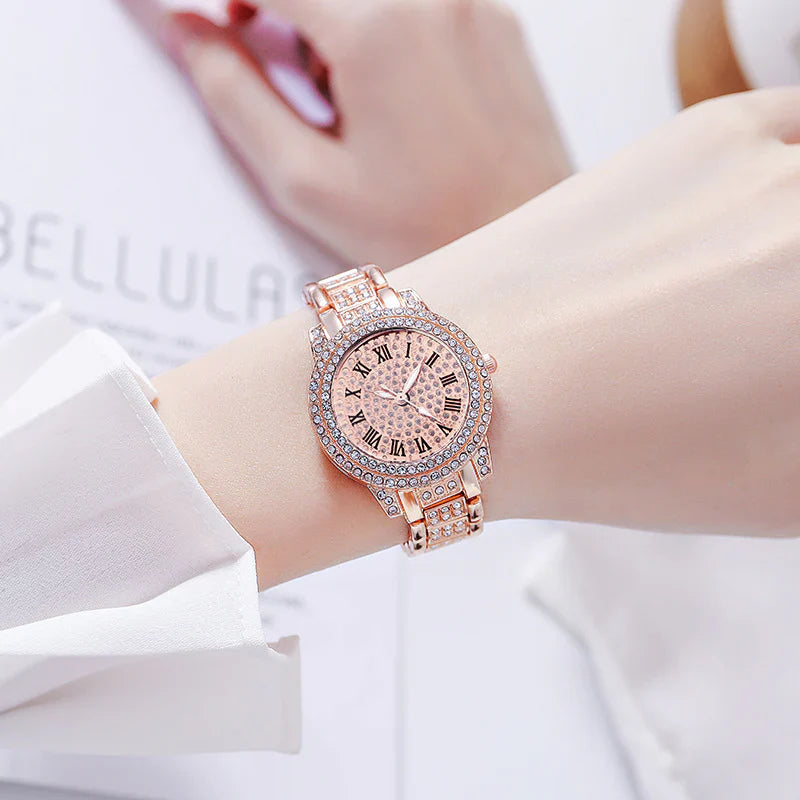 Classic Golden Diamond Wrist Watch